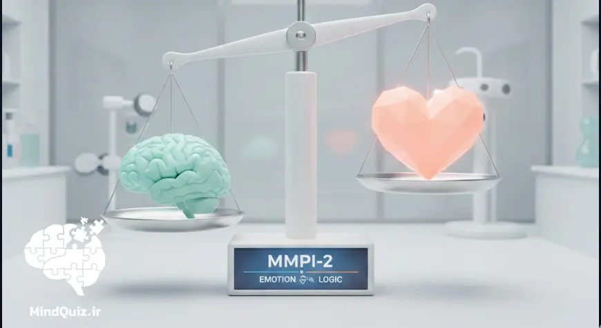 اینفوگرافیک تعادل بین منطق و احساس در مقیاس‌های بالینی و روایی تست MMPI-2
